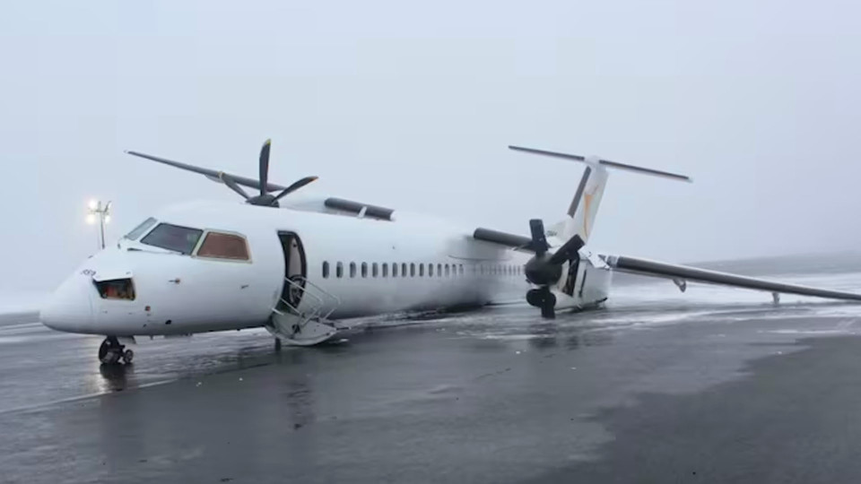 photo of 據最新調查顯示  加航客機早在起飛時左側輪胎已經爆裂